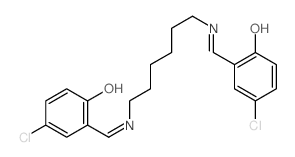 o-CRESOL, alpha,alpha-(HEXAMETHYLENEDINITRILO)BIS(4-CHLORO- structure