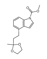 methyl 4-(2-(2-methyl-1,3-dioxolan-2-yl)ethyl)-1H-indole-1-carboxylate结构式