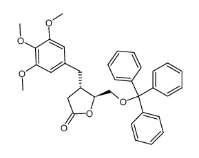 (4S,5S)-4-(3,4,5-trimethoxybenzyl)-5-((trityloxy)methyl)dihydrofuran-2(3H)-one结构式