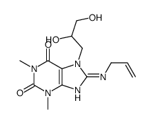 7-(2,3-dihydroxypropyl)-1,3-dimethyl-8-(prop-2-enylamino)purine-2,6-dione结构式
