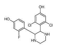 3,5-dichloro-4-[3-(2-fluoro-4-hydroxyphenyl)piperazin-2-yl]phenol结构式