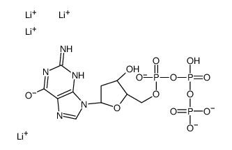 Guanosine 5'-(tetrahydrogen triphosphate), 2'-deoxy-, tetralithium salt Structure