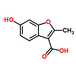 6-Hydroxy-2-methyl-1-benzofuran-3-carboxylic acid structure