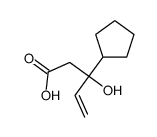 3-cyclopentyl-3-hydroxypent-4-enoic acid结构式