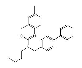 1-butyl-3-(2,4-dimethylphenyl)-1-[(4-phenylphenyl)methyl]urea结构式