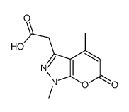 2-(1,4-dimethyl-6-oxopyrano[2,3-c]pyrazol-3-yl)acetic acid Structure