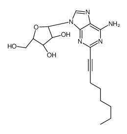 (2R,3R,4S,5R)-2-(6-amino-2-oct-1-ynylpurin-9-yl)-5-(hydroxymethyl)oxolane-3,4-diol structure