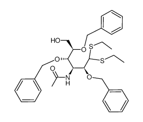 3-acetamido-2,4,5-tri-O-benzyl-3-deoxy-D-mannose diethyl dithioacetal结构式