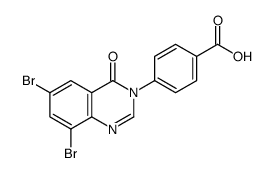 4-(6,8-dibromo-4-oxoquinazolin-3-yl)benzoic acid结构式
