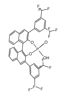 (R)-3,3′-bis[3,5-bis(trifluoromethyl)phenyl]-1,1′-binaphthyl-2,2′-diyl hydrogenphosphate结构式