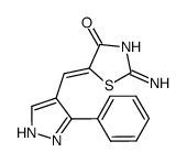 (Z)-2-imino-5-((3-phenyl-1H-pyrazol-4-yl)methylene)thiazolidin-4-one结构式