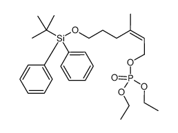 (Z)-6-(tert-butyldiphenylsilyloxy)-3-methylhex-2-enyl diethyl phosphate结构式