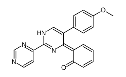 6-[5-(4-methoxyphenyl)-2-pyrimidin-4-yl-1H-pyrimidin-6-ylidene]cyclohexa-2,4-dien-1-one Structure