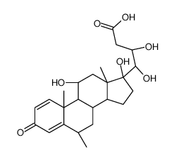 (20R)-11beta,17,20,21-tetrahydroxy-6alpha-methylpregna-1,4-dien-3-one 21-acetate结构式