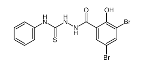 4-phenyl-1-(2-hydroxy-3,5-dibromobenzoyl) thiosemicarbazide结构式