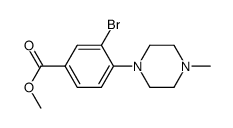 3-bromo-4-(4-methyl-piperazin-1-yl)-benzoic acid methyl ester结构式