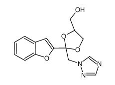 [(2R,4S)-2-(1-benzofuran-2-yl)-2-(1,2,4-triazol-1-ylmethyl)-1,3-dioxolan-4-yl]methanol结构式