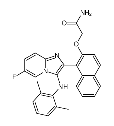 2-{1-[3-(2,6-dimethylphenylamino)-6-fluoroimidazo[1,2-a]pyridin-2-yl]naphthalen-2-yloxy}acetamide Structure