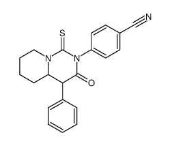 4-(3-oxo-4-phenyl-1-thioxo-hexahydro-pyrido[1,2-c]pyrimidin-2-yl)-benzonitrile结构式