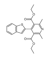 4-benzo[b]thiophen-2-yl-2,6-dimethyl-pyridine-3,5-dicarboxylic acid diethyl ester结构式