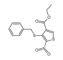 4-benzylsulfanyl-5-nitro-thiophene-3-carboxylic acid ethyl ester结构式