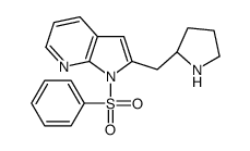 1-(Phenylsulfonyl)-2-[(2S)-2-pyrrolidinylmethyl]-1H-pyrrolo[2,3-b ]pyridine结构式