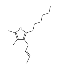 3-(2-(E)-butenyl)-2-hexyl-4,5-dimethylfuran结构式
