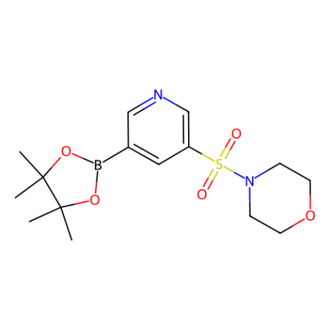 4-(5-(4,4,5,5-四甲基-1,3,2-二噁硼烷-2-基)吡啶-3-基磺酰基)吗啉结构式