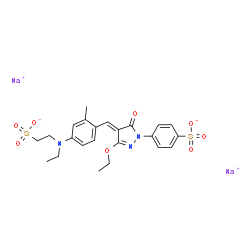 4-[3-Ethoxy-4-[4-[N-ethyl-N-(2-sulfoethyl)amino]-2-methylbenzylidene]-5-oxo-2-pyrazolin-1-yl]benzenesulfonic acid disodium salt结构式