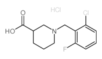 1-(2-Chloro-6-fluorobenzyl)piperidine-3-carboxylic acid hydrochloride结构式