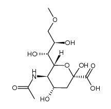 5-acetamido-9-O-methyl-3,5-dideoxy-D-glycero-β-D-galacto-2-nonulopyranosylonic acid Structure