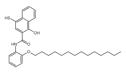 1-hydroxy-4-mercapto-2'-tetradecyloxy-2-naphthanilide Structure