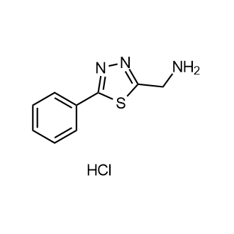 (5-苯基-1,3,4-噻二唑-2-基)甲胺盐酸盐结构式