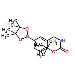 叔丁基(5-(4,4,5,5-四甲基-1,3,2-二氧杂硼烷-2-基)吡啶-3-基)甲基氨基甲酸酯结构式