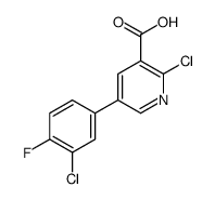 2-chloro-5-(3-chloro-4-fluorophenyl)pyridine-3-carboxylic acid结构式