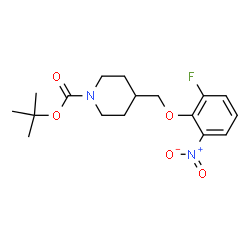 tert-Butyl 4-[(2-fluoro-6-nitrophenoxy)methyl]piperidine-1-carboxylate结构式