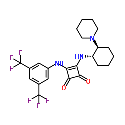 3-[[3,5-bis(trifluoromethyl)phenyl]amino]-4-[[(1S,2S)-2-(1-piperidinyl)cyclohexyl]amino]-3-Cyclobutene-1,2-dione picture