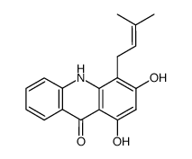 4-(3'-methyl-2'-butenyl)-1,3-dihydroxy-9-acridone结构式