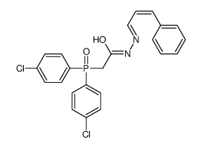 2-bis(4-chlorophenyl)phosphoryl-N-[(E)-[(E)-3-phenylprop-2-enylidene]amino]acetamide Structure