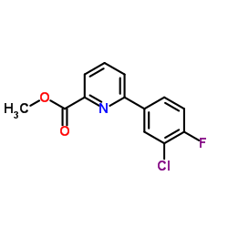 Methyl 6-(3-chloro-4-fluorophenyl)-2-pyridinecarboxylate结构式