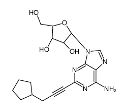 2-(3-cyclopentyl-1-propyn-1-yl)adenosine structure