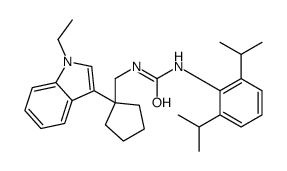 1-[2,6-di(propan-2-yl)phenyl]-3-[[1-(1-ethylindol-3-yl)cyclopentyl]methyl]urea结构式