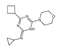 4-cyclobutyl-N-cyclopropyl-6-morpholin-4-yl-1,3,5-triazin-2-amine结构式