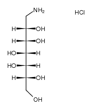 1-amino-1-deoxy-D-glycero-L-manno-heptitol hydrochloride结构式