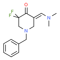 (E)-1-benzyl-5-((dimethylamino)methylene)-3,3-difluoropiperidin-4-one structure