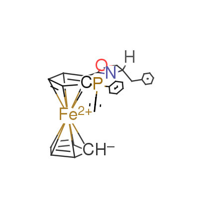 (2R)-1-[(4S)-4,5-二氢-4-(苯基甲基)-2-噁唑基]-2-(二苯基膦)二茂铁结构式