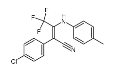 4,4,4-Trifluoro-2-(p-chlorophenyl)-3-(p-toluidino)-2-butenenitrile结构式
