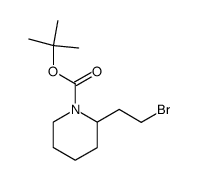 tert-butyl 2-(2-bromoethyl)piperidine-1-carboxylate结构式