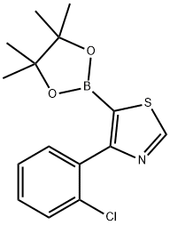 4-(2-Chlorophenyl)thiazole-5-boronic acid pinacol ester结构式