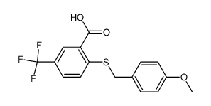 2-(p-methoxybenzylthio)-5-trifluoromethylbenzoic acid结构式